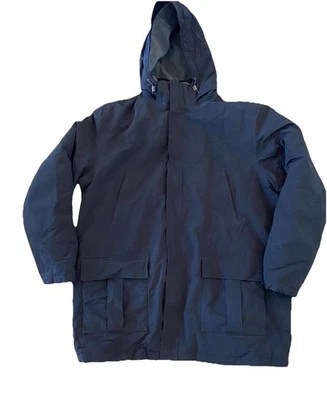 Lands End Squall Hooded Double Zip Fleece Lined Parka Coat Black XXL  - Image 1 of 4