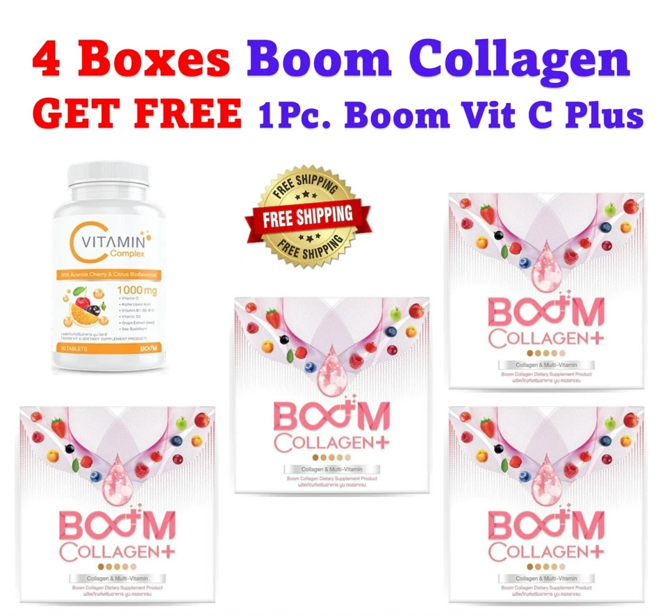 4x Boom Collagen Skin Tripeptide Whitening Anti-aging Nourish DHL Expr