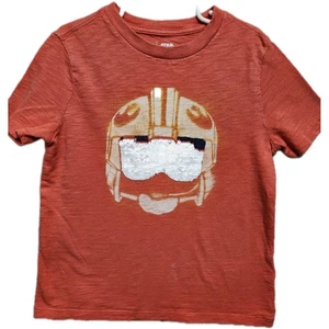 Gap Boys Size Small T Shirt Short Sleeve White Star Wars Crew Neck Sequins - Picture 1 of 10