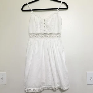 Abercrombie and Fitch white spaghetti strap lace cami dress Size Small Y2K - Picture 1 of 9