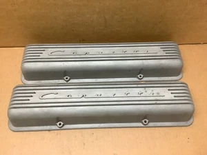 NOS 59L-67 Corvette 7 Finned Aluminum Script Valve Covers 3767493 NOS - Picture 1 of 7