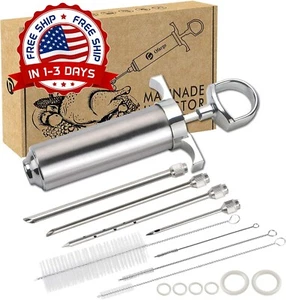 Agujas De Adobebar Para Carne Jeringa Con Agujas Inyector De Sabor De Barbacoa NEU - Bild 1 von 8