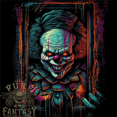 Dark Evil Clown Halloween Mens Light Cotton T-Shirt - Image 1 of 3