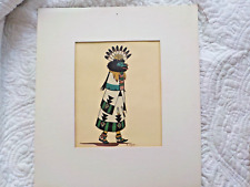RAYMOND NAHA HOPI (1933-1975) print Zuni Shalako Katsina 7x9 matted