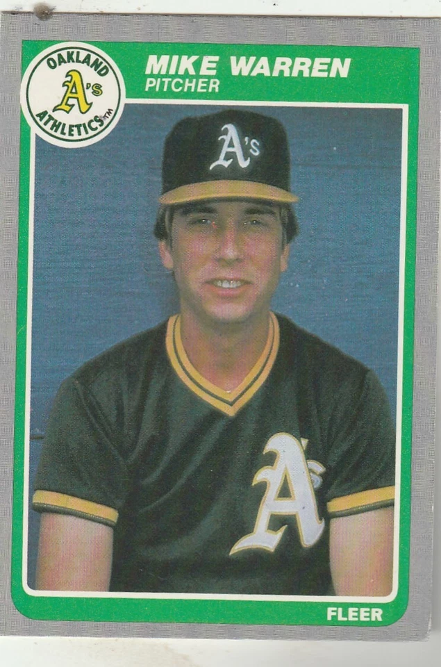 FREE SHIPPING-MINT-1985 Fleer #435 Mike Warren Oakland Athletics +BONUS CARDS - Image 1 of 1