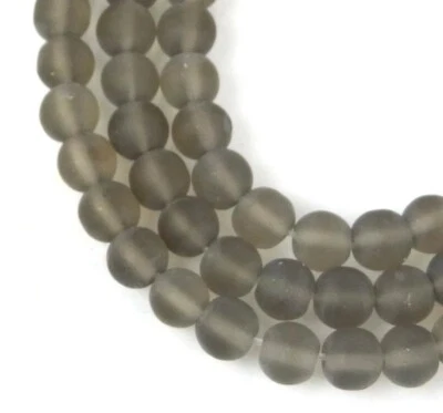 50 cuentas redondas checas de vidrio de mar esmerilado - mate - ahumado / cristal bronce 6 mm Foto 1 de 3