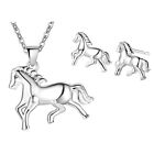 925 Silver Horse Necklace and Earring Set -UK SELLER-