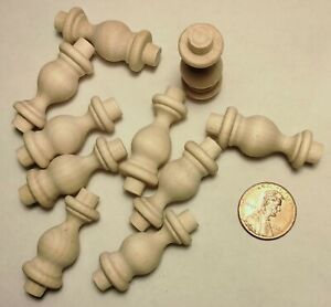 10pcs Wooden galley rail spindles 1-1/2" woodworking craft gallery wood