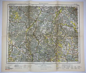 Fulda German Empire Original Antique Lithograph Map 1911 Royal Prussian - Picture 1 of 2