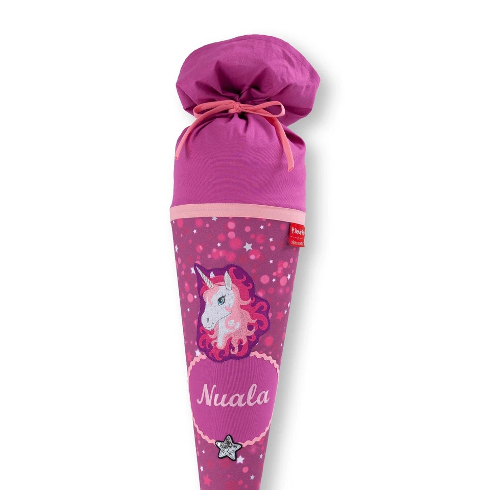Stoff Schultüte mit Namen lizensiert durch Step by Step | Sweet Unicorn Nuala | - Bild 1 von 4