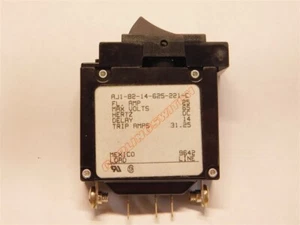 Carling AJ1-B2-14-625-221-C Series A 25A 65VDC Rocker Style Circuit Breaker - Picture 1 of 3