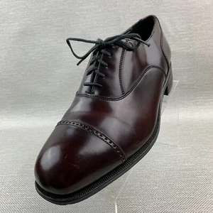 Florsheim Oxford Burgundy Leather Cap Brogue Round Toe Lace Up Shoes Size 9.5/3E - Picture 1 of 13