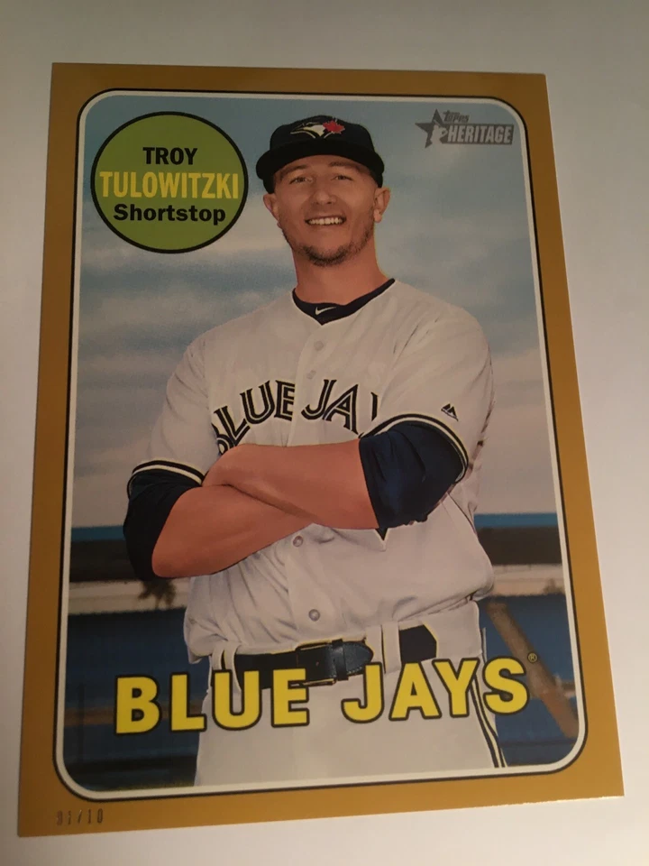2018 Topps Heritage 5x7 Jumbo Troy Tulowitzki Blue Jays 98 Gold 01/10 - Image 1 of 1