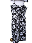 LADIES DRESS size 8 cotton,black/white pattern,strappy .34ins length,,PAPAYA