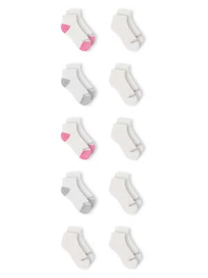 Calcetines tobilleros acolchados Fruit of the Loom para niñas, paquete de 10 Foto 1 de 3