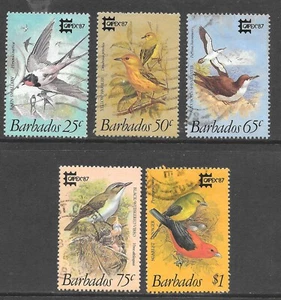 BARBADOS 1987 SG836/40 CAPEX 87 INTERNATIONAL STAMP EXHIBITION; (BIRDS) - Picture 1 of 2