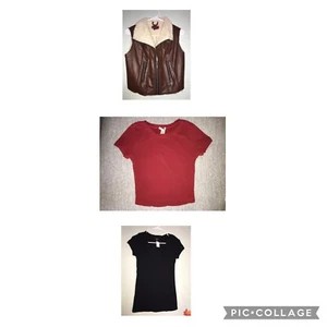 Junior Girls Clothing Lot 3 Items Crop Top, Short Sleeve And Vest Size Small - Picture 1 of 10