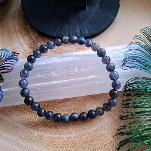 Iolite Bracelet Crystal Healing Jewellery For Him Or Her Third Eye Chakra - Picture 1 of 7