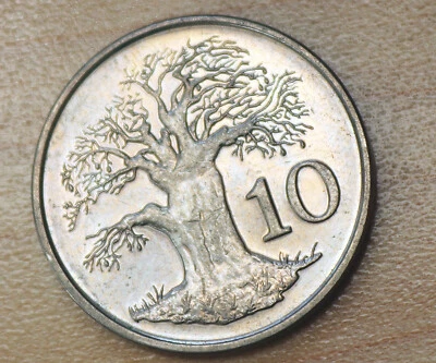 1997 Zimbabwe 10 Cents Baobab Tree - Image 1 of 2