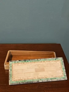 Tozai Home Dekorative Knochen und Muschel Intarsien Mosaik Aufbewahrungsbox, 10" lang - Bild 1 von 10