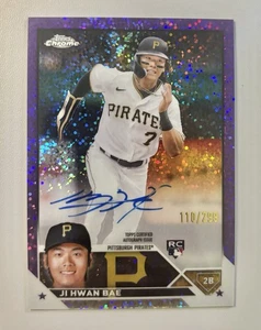 2023 Topps Chrome Baseball Ji Hwan Bae Purple Speckle Rookie Auto /299 #RA-JHB - Picture 1 of 2
