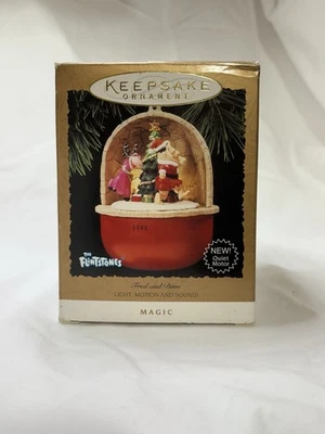 Hallmark 1995 Fred and Dino recuerdo adorno picapiedra luz movimiento sonido Foto 1 de 4