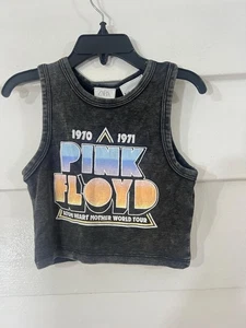 Neu ZARA Kids Mädchen Pink Floyd bauchfreies Tanktop schwarz Größe 6 7 Jahre 120 CM Y464A - Bild 1 von 15