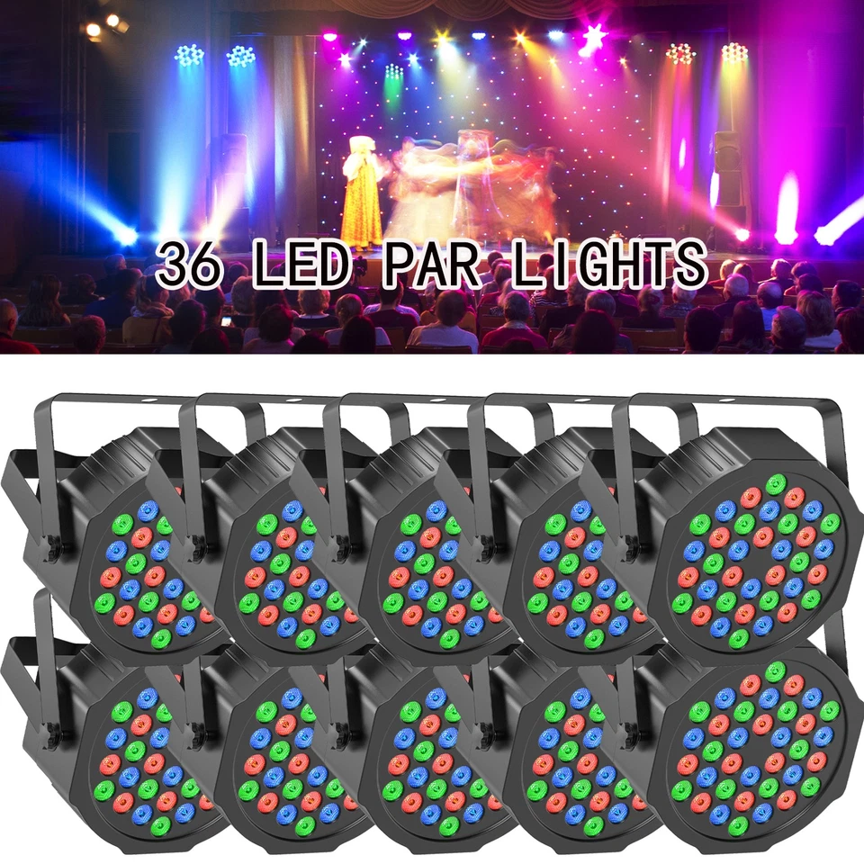 10X 108W Wireless Rechargeable 36LED RGB Battery Par Stage Light DMX Party Show - Image 1 of 4