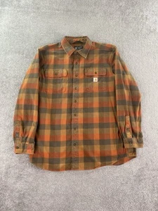 Camisa Carhartt Hombre Extra Grande Alta Naranja Marrón Algodón Cuadros Ajuste Suelto Franela - Imagen 1 de 13