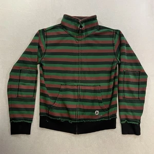 Vintage Y2K Fallen Skate Sweatshirt Men’s Size Medium Striped Zip Up Grunge Punk - Picture 1 of 7