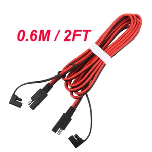2FT SAE to SAE Extension Cable 16AWG 12-24V Quick Disconnect Wire Harness Cord - Picture 1 of 8