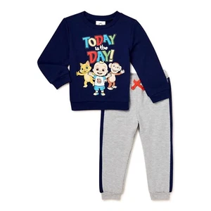 NWT Cocomelon Toddler Boys Sweatshirt Pants Shirt Outfit Set Girl 5T 5 JJ TomTom - Picture 1 of 3