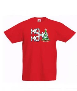 Festive HO HO HO - GLOW in the dark - T-shirt bambina SANTA LAUGH tutte le taglie - Foto 1 di 3