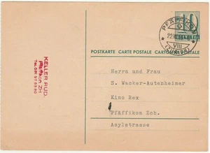 Papelería postal Suiza, 1953. Faffikon to Pfaffikon. - Imagen 1 de 2