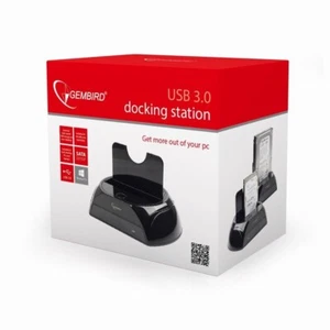 8716309084734 Gembird HD32-U3S-2 storage drive docking station Black GEMBIRD - Afbeelding 1 van 5