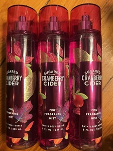 Bath & Body Works 3 X SUGARED CRANBERRY CIDER 8 Oz FINE FRAGRANCE MISTS - RARE - Picture 1 of 1