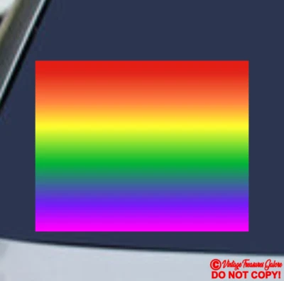 GAY ORGULLO MES ARCO IRIS COLOR BANDERA VINILO PEGATINA COCHE VENTANA PARACHOQUES CALCOMANÍA LGBT Foto 1 de 4