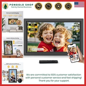 High-Definition 15.6" Digital Picture Frame - Wall-Mounted & Portable Display - Picture 1 of 10