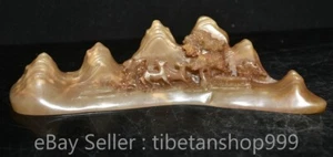 7.6" Rare Old China Shoushan Stone Carving Deer Tree Mountain Seal Signet Stamp - Picture 1 of 13