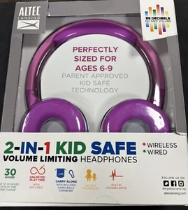 Nuevo 2 PK Rosa Altec LKid Safe 2 en 1 Bluetooth Inalámbrico Niños Auriculares Envío Rápido - Imagen 1 de 6