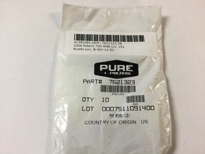 Polaris IQ Widetrak RMK Trail 600 550 1991-2018 OEM Pop Rivet Set of 10 7621323 - Image 1 of 3