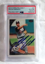 NOLAN ARENADO AUTOGRAPHED 2010 TOPPS MLB PRO DEBUT CARD #87 PSA EX 5 MK AUTO 8