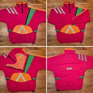 Vtg 90's Obermeyer Neon Pink Windbreaker Pullover Parka Junior Sz 12 - Picture 1 of 21