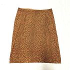 Bloomingdale's L Skirt Animal Print Brown Leopard Stretch Pencil Slip On Classic