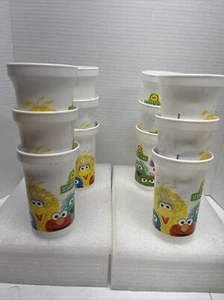 Lot Of 12 Sesame Place Drinking Cups BPA Free Big Bird, Cookie Monster, Elmo - Picture 1 of 5