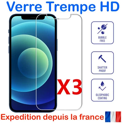 VERRE TREMPE pour iPhone PROTECTION ECRAN XS XR 13 14 12 11 PRO MAX SE 6 7 8 +