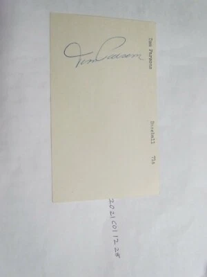 Tom Parsons SIGNED 3X5 INDEX CARD Beckett Pre-Certified 2 - Image 1 of 3
