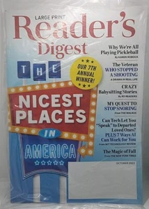 Reader’s Digest Magazine Large Print October 2023 Issue Nicest Places In America - Picture 1 of 1