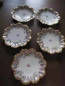 5 Limoges A. Lanternier France Vintage Gold Trim Plates - Very Nice - Picture 1 of 8