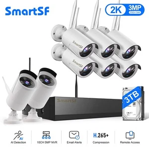Wireless security camera system Outdoor Audio 10CH H.265+ CCTV Wifi NVR Kit - Picture 1 of 11
